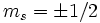 m_s = \pm 1/2