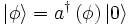 \left|\phi\right\rangle=aˆ\dagger\left(\phi\right)\left|0\right\rangle