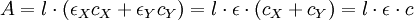 A = l\cdot (\epsilon_{X} c_{X} +  \epsilon_{Y} c_{Y} )=l\cdot\epsilon \cdot (c_{X} + c_{Y} )=l\cdot\epsilon\cdot c