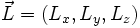 \vec{L}=(L_x,L_y,L_z)\,