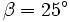 \beta=25ˆ\circ