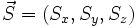 \vec{S}=(S_x,S_y,S_z)\,