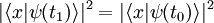 |\langle x|\psi(t_1)\rangle|ˆ2 = |\langle x|\psi(t_0)\rangle|ˆ2\quad