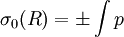  \sigma_0(R) = \pm \int p 