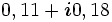 0,11 + \boldsymbol{i} 0,18