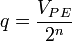 q = \frac{V_{PE}}{2ˆ{n}}