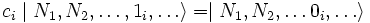  c_i \mid N_1, N_2, \ldots, 1_i, \ldots \rangle= \mid N_1, N_2,\ldots 0_i, \ldots \rangle 