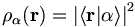 \rho_\alpha(\mathbf{r})={|\langle\mathbf{r}|\alpha\rangle|}ˆ2