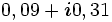 0,09 + \boldsymbol{i} 0,31