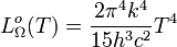 Lˆo_{\Omega}(T)  =  \frac{2 \piˆ4 kˆ4}{15 hˆ3 cˆ2} Tˆ4 