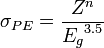 \sigma _{PE}=\frac{Zˆn}{{E_g}ˆ{3P}
