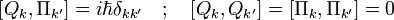 
\left[ Q_k , \Pi_{k'} \right] = i \hbar \delta_{k k'} \quad
;\quad \left[ Q_k , Q_{k'} \right] = \left[ \Pi_k , \Pi_{k'} \right] = 0
