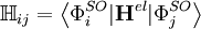  \mathbb{H}_{ij} = \left\langle \Phi_iˆ{SO} | \mathbf{H}ˆ{el} | \Phi_jˆ{SO} \right\rangle 